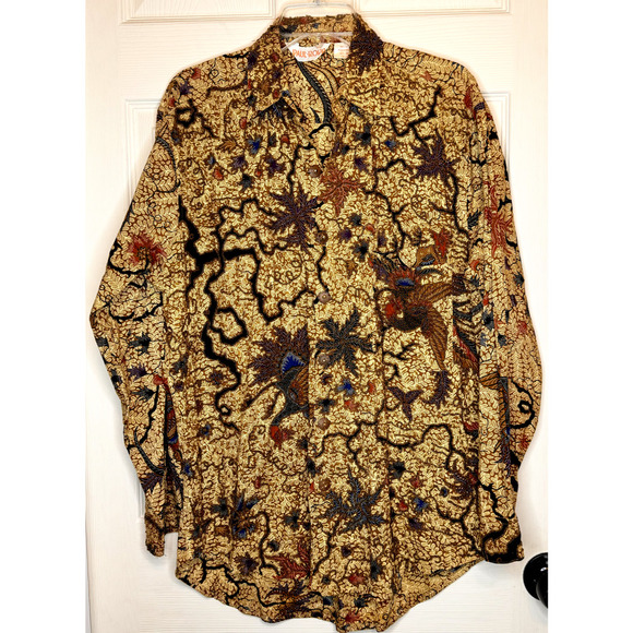 PAULL ROPP Men's Sz M Heavy Beaded Cotton button down Long Sleeve Shirt Vintage - Picture 2 of 16